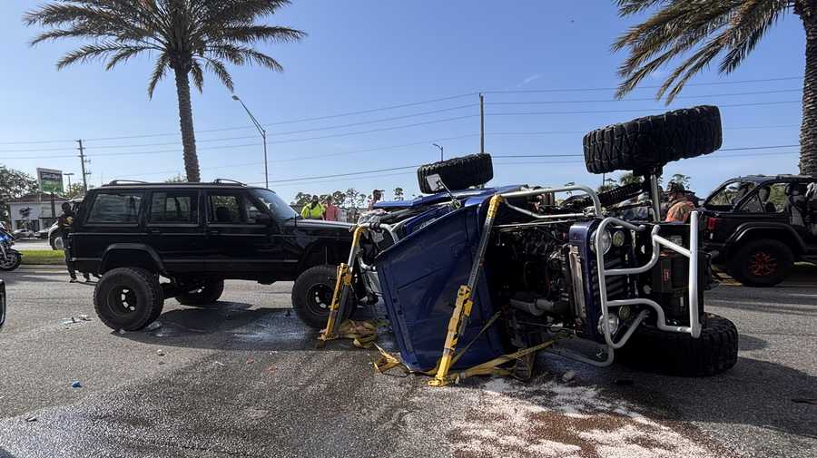 2 personas atrapadas, heridas en Daytona Beach jeep accidente