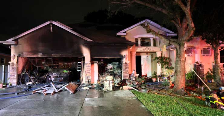 Bombero hospitalizado tras incendio en vivienda en Valrico; investigación en curso