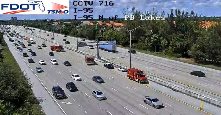 Choque en la I-95 Norte cerca de Palm Beach Lakes Blvd. cierra dos carriles y causa demoras en el tráfico