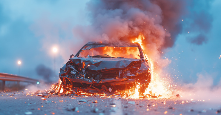 Incendio de vehículo en la I-95 Norte en Port St. Lucie bloquea carriles