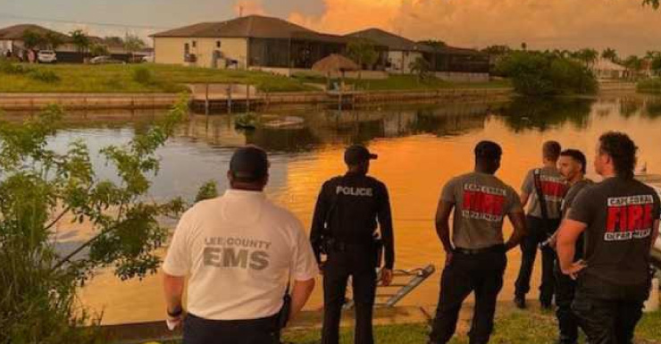 Una persona herida tras caer vehículo en un canal en Cape Coral