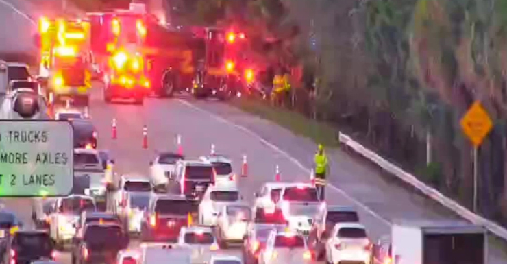 Accidente con lesiones en I-95 Sur en West Palm Beach bloquea carriles