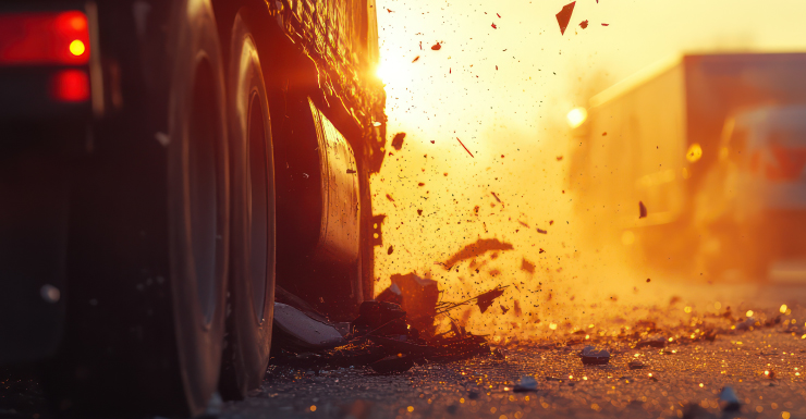 Camión volquete choca contra paso elevado en I-75 cerca de Micanopy; carriles sur bloqueados