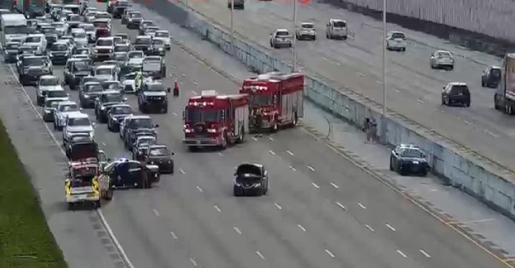 Choque en la I-95 Norte en Boynton Beach cierra tres carriles cerca de Gateway Blvd.