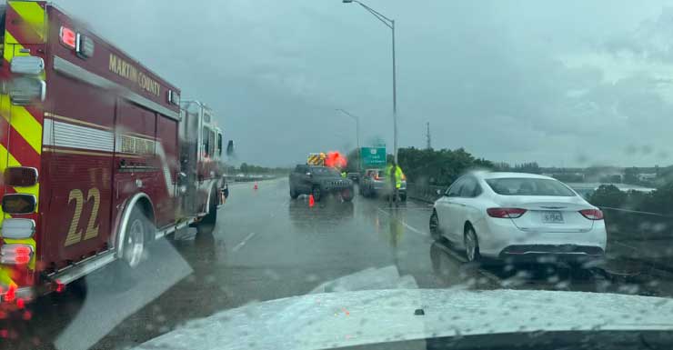 Choque múltiple en la I-95 cerca de Kanner Highway causa grandes retrasos