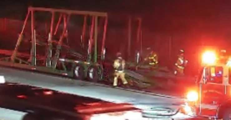 Incendio de vehículo en el Turnpike norte en Boca Raton bloquea carriles