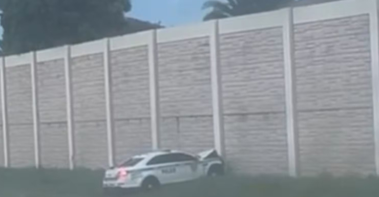 Patrulla del MDSO choca contra una pared en Florida’s Turnpike
