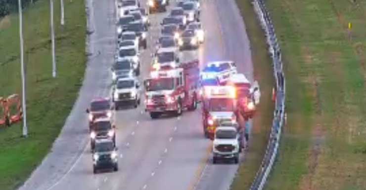 Accidente con heridos en I-95 Sur en Stuart bloquea carriles