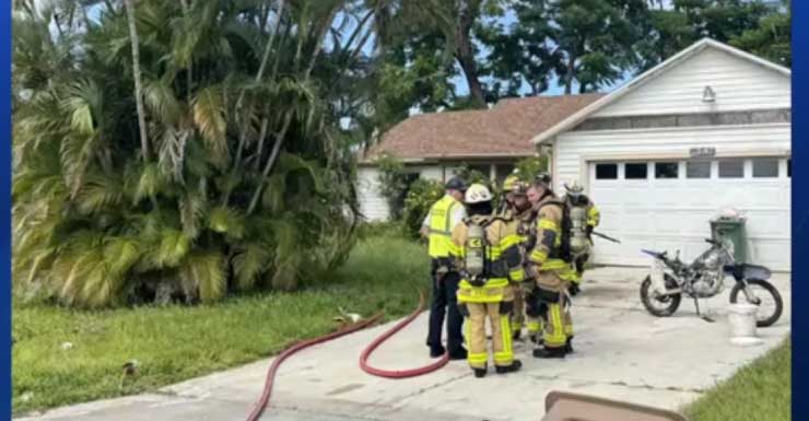 Motocicleta tipo “dirt bike” estalla en llamas dentro de una casa en Cape Coral el viernes
