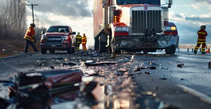Mujer muere y dos personas resultan heridas tras accidente con dos camiones en la I-95