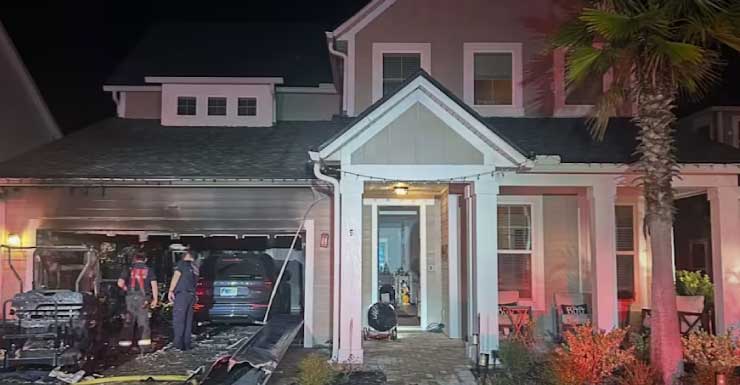 2 gatos rescatados después de que un carrito de golf provocara incendio en el garaje de una casa en Shearwater, según bomberos del condado de St. Johns