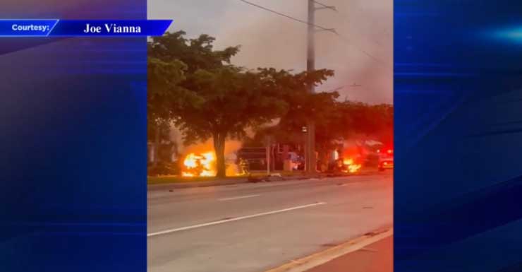 Al menos dos vehículos se incendian tras accidente en Miami Gardens