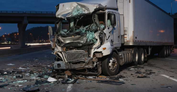 Camión sale volando y se estrella contra el techo de una casa