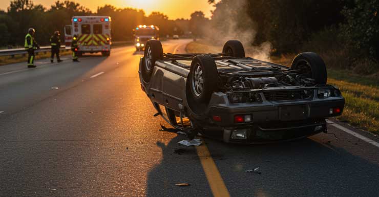 Captado en cámara Conductor expulsado de vehículo durante accidente con vuelco en Cape Coral