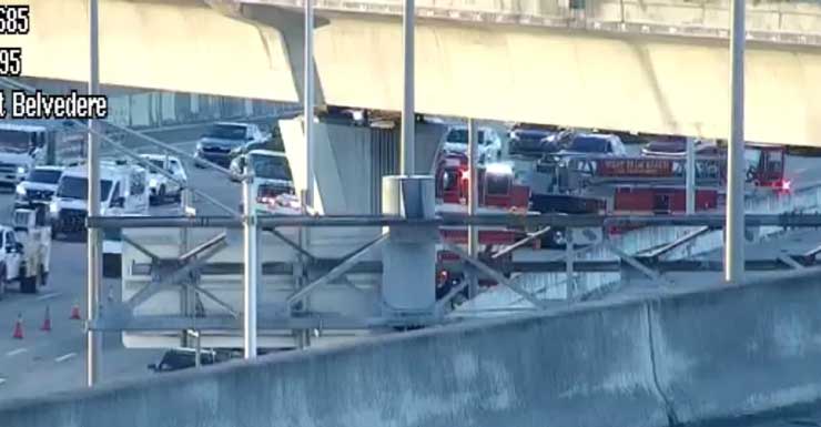 Accidente en la I-95 Norte en West Palm Beach bloquea el tráfico