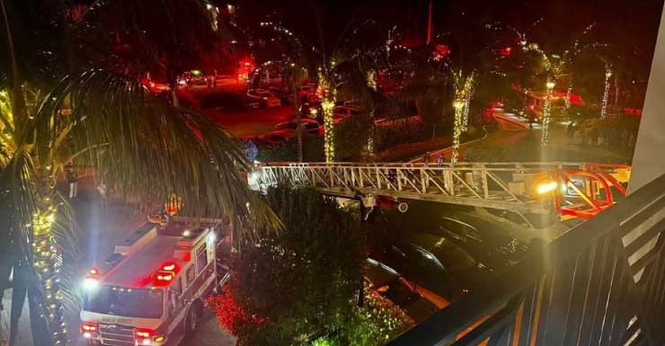 Equipos de emergencia responden a incendio nocturno en resort de Jensen Beach; no se reportan heridos