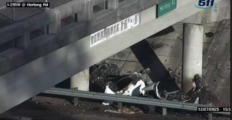 Hombre de 38 años muere tras chocar su camión contra un pilar de un paso elevado en I-295 Patrulla de Caminos de Florida