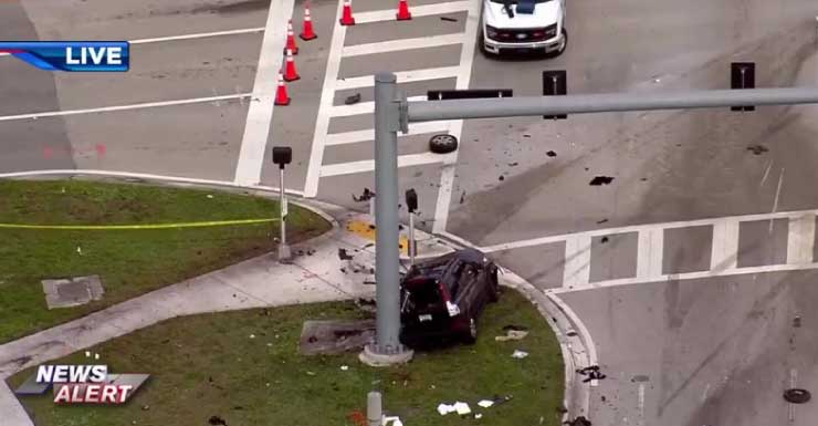 Una persona muerta tras accidente de dos vehículos en Davie; University Drive cerrada en dirección sur en SW 36th St.