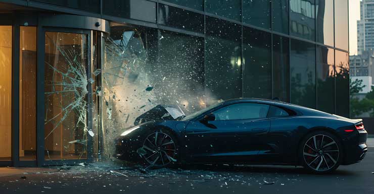 Vehículo se estrella contra un edificio en Miami; dos personas resultan heridas