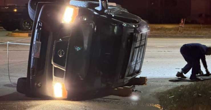 Accidente con vuelco en horas tempranas en Lakeshore Mall