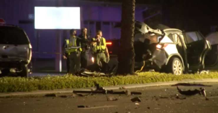 Accidente de 3 vehículos en Largo envía a varias personas al hospital y genera gran presencia policial