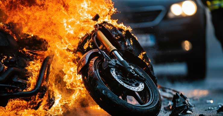Bomberos extinguen incendio de motocicleta en estación de gasolina de North Port