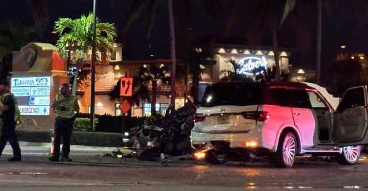 Dos personas hospitalizadas tras choque con incendio en la US-41 cerca de Coconut Point, condado de Lee