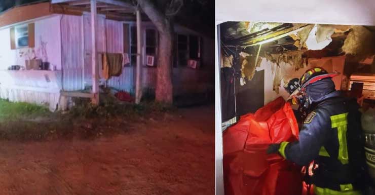 Incendio en casa móvil en la 50th Avenue del condado de Escambia causado por un problema eléctrico