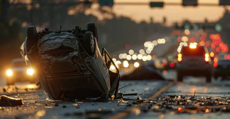 Dos mujeres trasladadas por aire tras accidente volcamiento en la I-10 en el condado de Jackson
