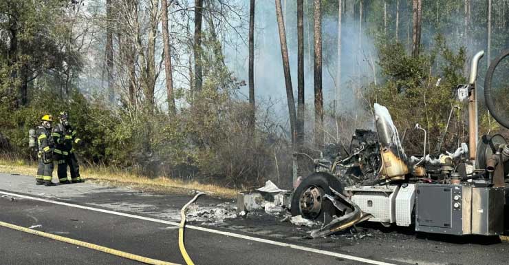 I-95 Norte en el condado de St. Johns reabre tras cierre por incendio de camión semirremolque