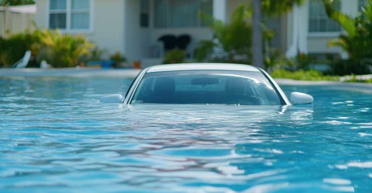 SUV choca en área de piscina en Fort Pierce, matando a una mujer