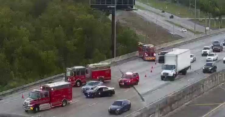 Accidente con heridos en la I-95 Sur en West Palm Beach bloquea carriles