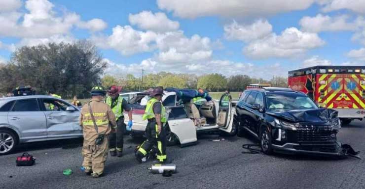 Choque en cadena en la I-75 en el condado de Sumter deja varias personas heridas, según la Patrulla de Carreteras de Florida