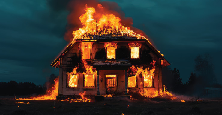 Hombre hospitalizado tras incendio en casa en Morning Dove Lane, Englewood