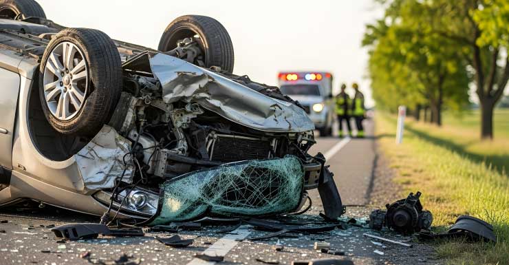 Múltiple accidente vehicular tras vuelco y caída de líneas eléctricas