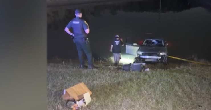 Pareja sobrevive a accidente de fuga en Orange County que envió su vehículo a un estanque