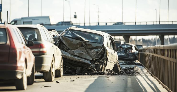 Accidente de tres vehículos envía un auto contra un edificio cerca de la US-41 junto al Edison Mall en Fort Myers