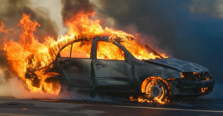 Caravana destruida en incendio a lo largo de la US-19 en Chiefland