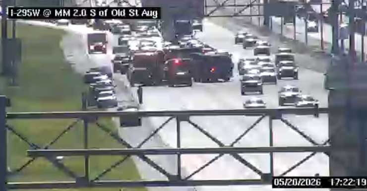 Carriles reabren después de un accidente en la I-295 Sur cerca de Old St. Augustine Road