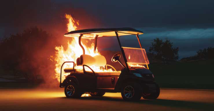 Un carrito de golf se incendia en un campo de golf en Surfside; no se reportan heridos