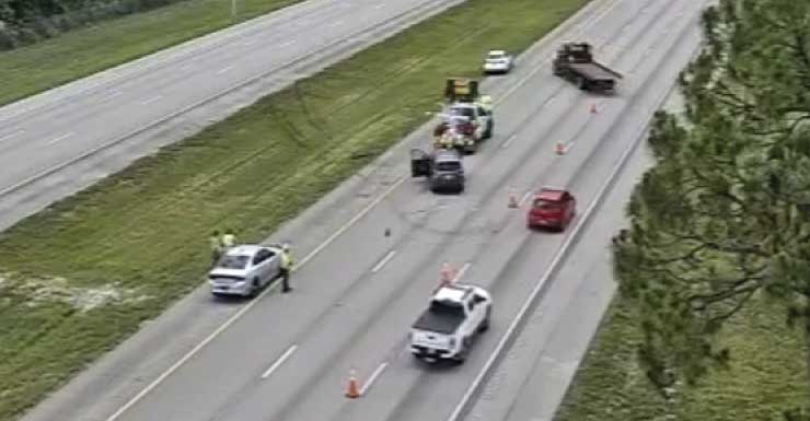 Accidente múltiple en la I-95 cierra varios carriles en dirección norte cerca de Vero Beach