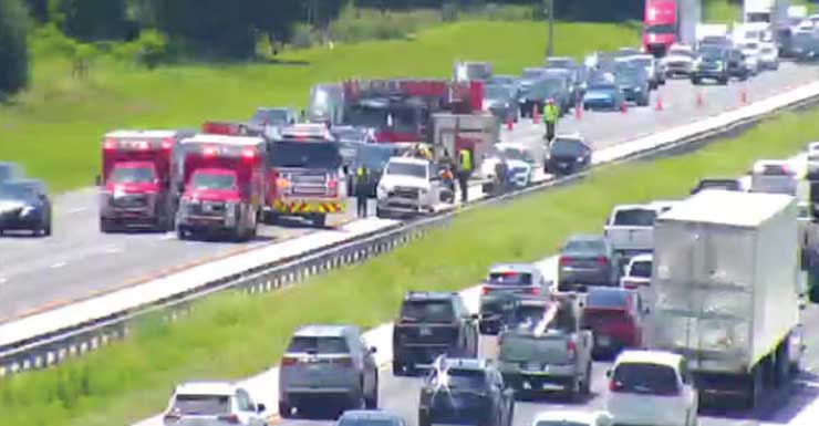 Choque cierra carriles de la I-75 en el condado de Sumter
