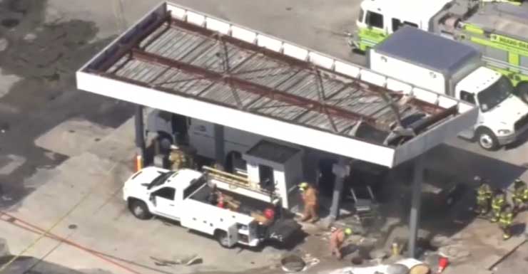 Explosión en surtidores de gasolina deja 1 muerto y 4 heridos en instalación del condado de Miami-Dade