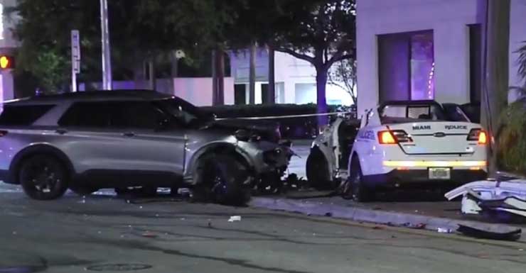 Oficial de la Policía de Miami hospitalizado tras ser impactado lateralmente por una SUV