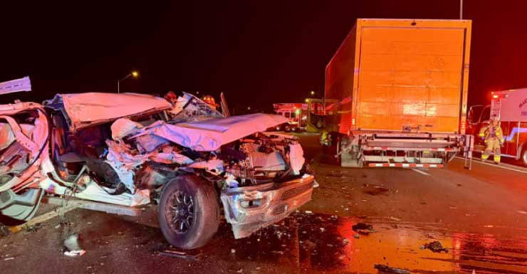 Persona trasladada en helicóptero tras choque entre SUV y camión semirremolque en la I-95 Norte en el condado de Martin