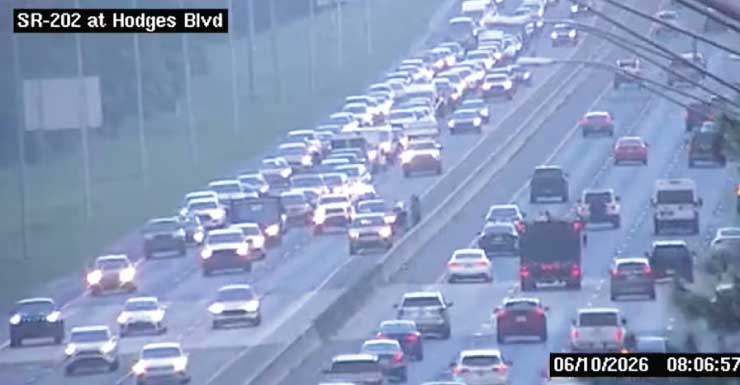 Reabren los carriles tras un accidente en los carriles en dirección este de JTB a la altura de Hodges Blvd.