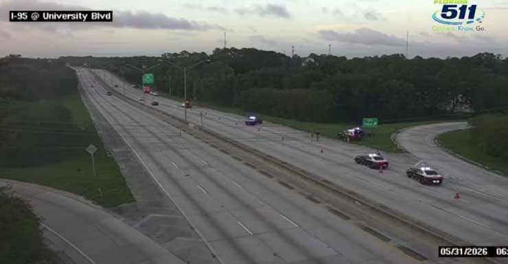 Un joven de 18 años muere tras ser atropellado por un autobús de la JTA en la I-95 Sur cerca de University Boulevard, informa la FHP