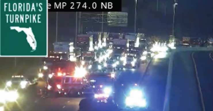Accidente de gran magnitud cierra los carriles en dirección sur de la Florida Turnpike en Winter Garden