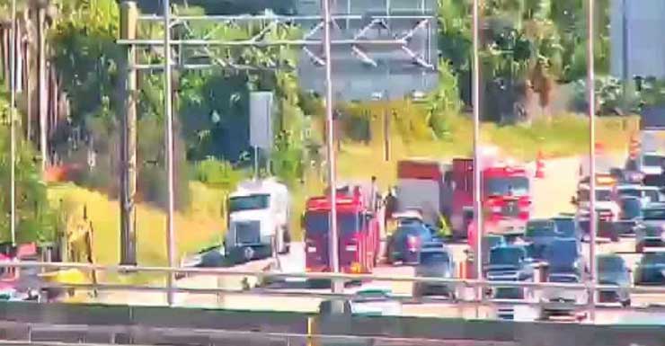 Accidente en la I-95 Sur bloquea dos carriles y provoca congestión hasta Hypoluxo Road en el Condado de Palm Beach