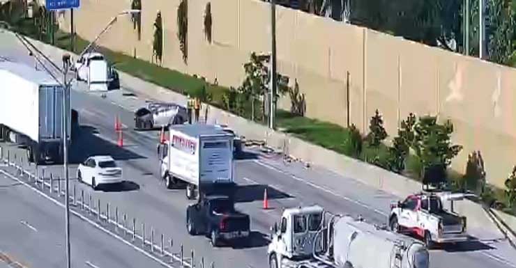 Accidente en la I-95 en dirección sur en Boca Raton cierra dos carriles y provoca retrasos matutinos